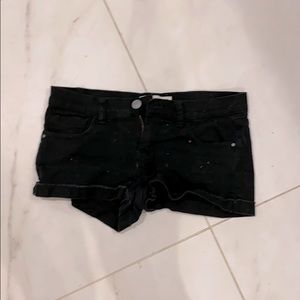 Black jean shorts